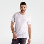 camiseta básica lisa em algodão off white