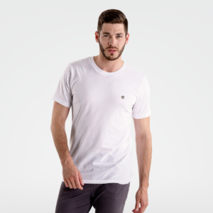 camiseta básica lisa em algodão off white