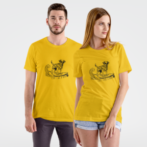 camiseta vida de cachorro cachorro surfando