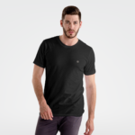 camiseta básica lisa em algodão preto