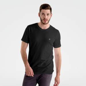 camiseta básica lisa em algodão preto