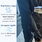 jaqueta corta-vento preto repelente a agua