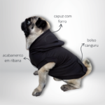 MOLETOM CANGURU CACHORRO PRETO